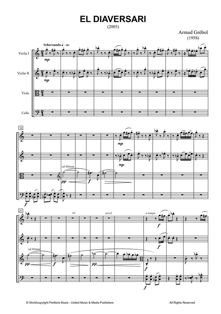 El Diaversari for String Quartet